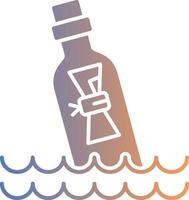 Message In Bottle Gradient Icon vector