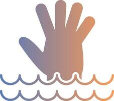 Drowning Gradient Icon vector