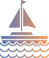 Sail Boat Gradient Icon vector