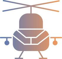 Military Helicopter Gradient Icon vector