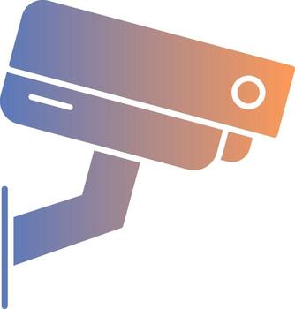 icono de gradiente de cámara de seguridad vector