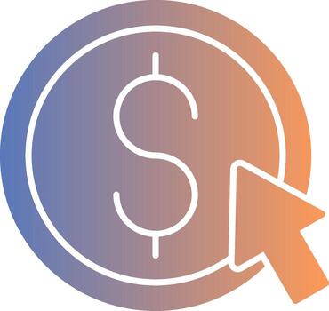Cost Per Click Gradient Icon vector