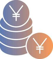 Yen Gradient Icon vector