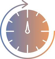 Round Clock Gradient Icon vector