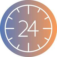 24 Hours Gradient Icon vector