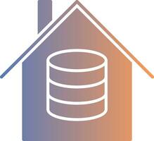 Data House Gradient Icon vector