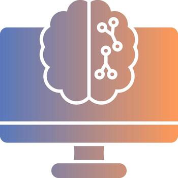 máquina aprendizaje degradado icono vector