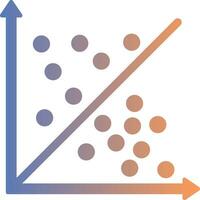 Scatter Graph Gradient Icon vector