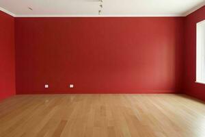 AI generated Minimalist empty room with walls and wood floor. Pro Photo