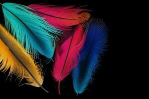 AI generated Feather texture wallpaper background with copy space for text. Pro Photo
