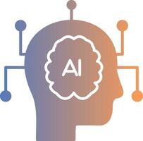 Artificial Intelligence Gradient Icon vector