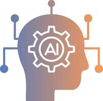 Artificial Intelligence Gradient Icon vector