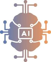 Artificial Intelligence Gradient Icon vector