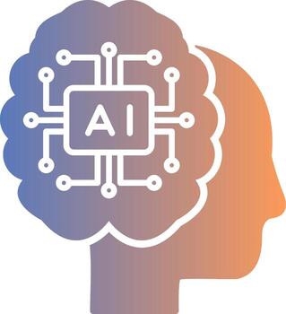 Artificial Intelligence Gradient Icon vector