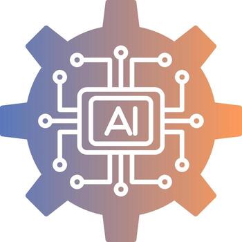 Artificial Intelligence Gradient Icon vector