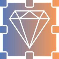 icono de gradiente de diamante vector