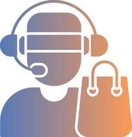 Customer Service Agent Gradient Icon vector