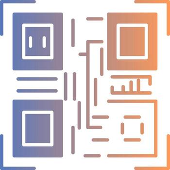 qr código degradado icono vector