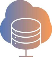 Cloud Server Gradient Icon vector