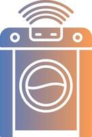 Smart Washing Machine Gradient Icon vector