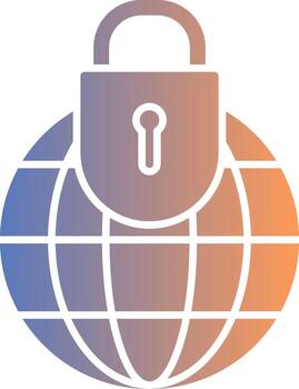 Global Security Gradient Icon vector