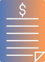 Bill Gradient Icon vector