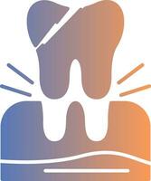 tooth Extraction Gradient Icon vector