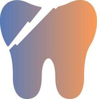 Broken Tooth Gradient Icon vector