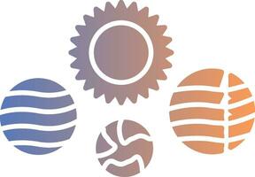 Solar System Gradient Icon vector