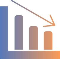 Line chart Gradient Icon vector