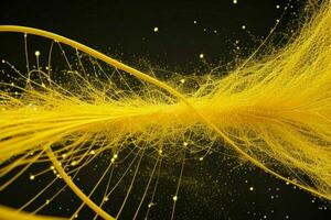 AI generated Network line of connecting stream with a wave of Futuristic abstract wave wallpaper background. Pro Photo