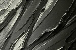 AI generated Closeup of impasto painting abstract rough of black and white art painting texture background. Pro Photo