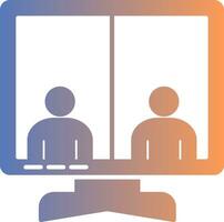 Online Meeting Gradient Icon vector