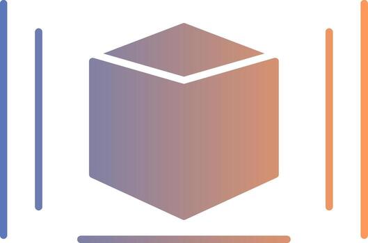 3d Modeling Gradient Icon vector