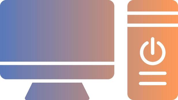 icono de gradiente de computadora vector