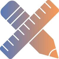 Pencil And Ruler Gradient Icon vector