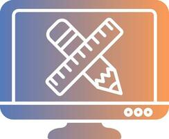 Pencil And Ruler Gradient Icon vector