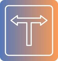 T Junction Gradient Icon vector