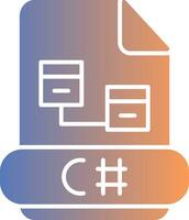 C Sharp Gradient Icon vector