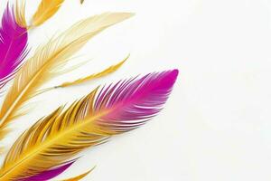 AI generated Feather texture wallpaper background with copy space for text. Pro Photo