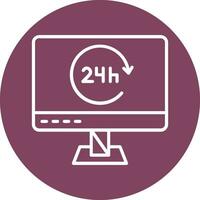 24 Hours Vector Icon