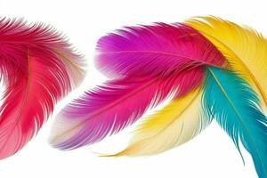 AI generated Vibrant feather texture wallpaper background. Pro Photo