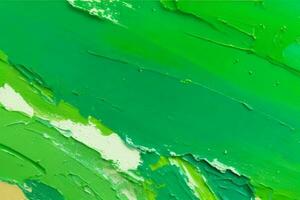 AI generated Closeup of impasto painting abstract rough green colors art painting texture background. Pro Photo
