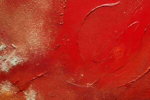 AI generated Closeup of impasto painting abstract rough of red art painting texture background. Pro Photo