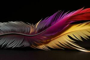 AI generated Feather texture wallpaper background with copy space for text. Pro Photo