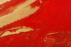 AI generated Closeup of impasto painting abstract rough of red art painting texture background. Pro Photo
