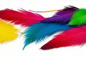 AI generated Vibrant feather texture wallpaper background. Pro Photo