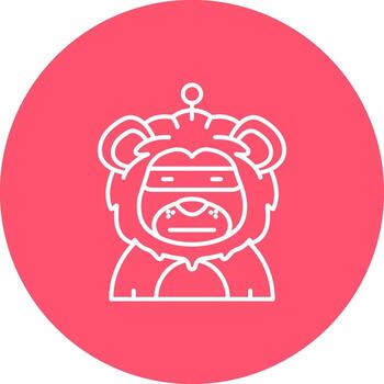 Robot Line color circle Icon vector