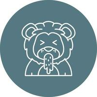 Vomit Line color circle Icon vector