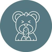 Vomit Line color circle Icon vector